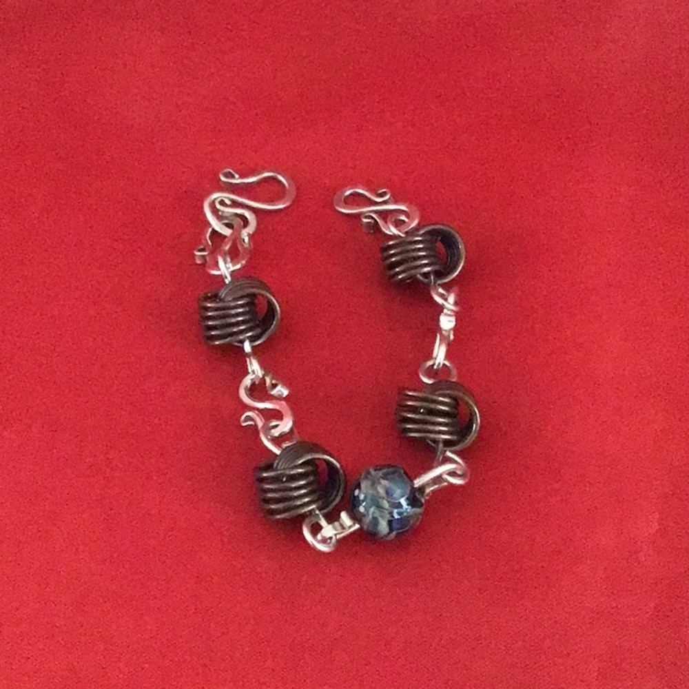 925 Sterling Silver and copper knots bracelet